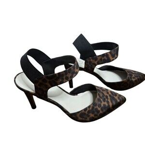Franco Sarto Lima Leopard Print Slingback Pumps 3.5” Stiletto Heel 8.5M